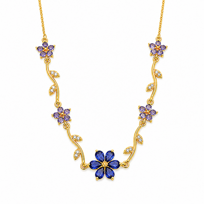 Crystal Vine Floral Pendant Necklace For Girls & Women's