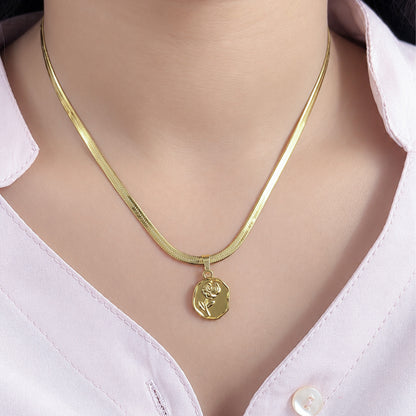 Elegant Gold Finish Rose Flower Pendant for Girls & Women