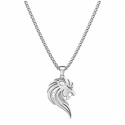 Stylized Flowing Tiger Brass Pendant for Men