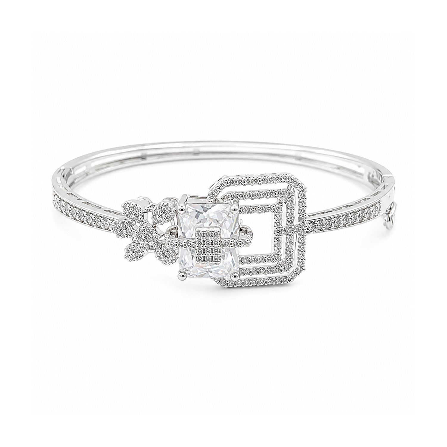 Ad Stone With Square Stone Floral Accents Bracelet for Girls & Women's
