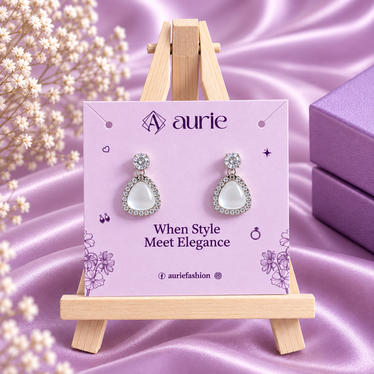 Elegant Triangle Crystal Drop Korean Earrings for Women
