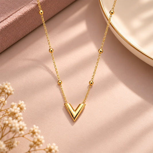 Distinctive Polished V-Shaped Pendant for Girls & Women's