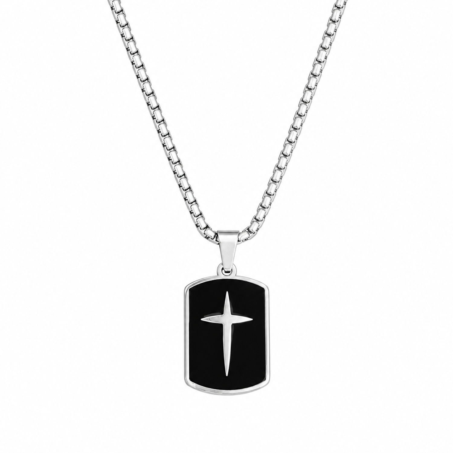 Radian Cross Tag Black Onyx Pendant for Men & Boys