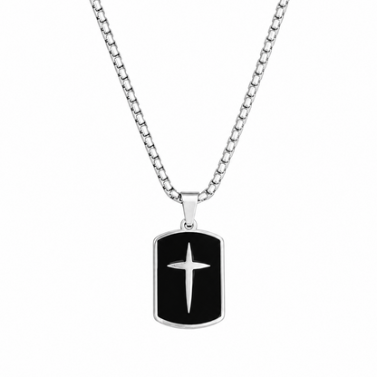 Radian Cross Tag Black Onyx Pendant for Men & Boys