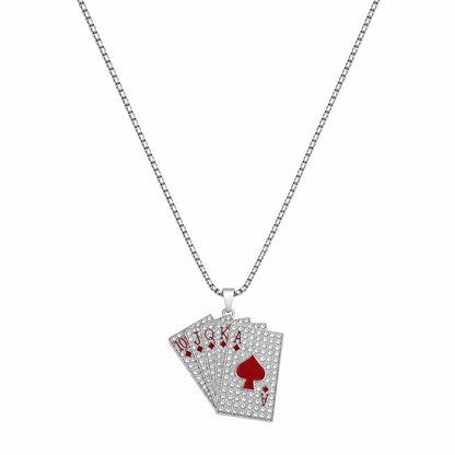 Playing Cards Pendant Necklace for Men & Boys