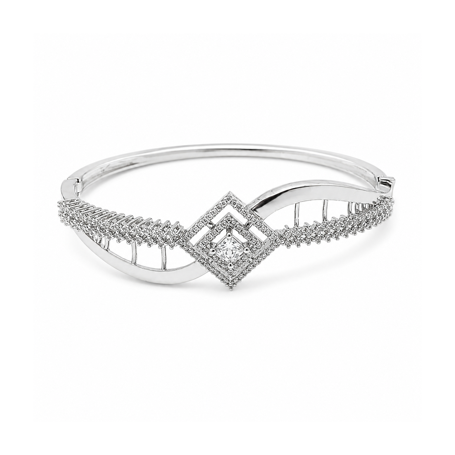 Sparkling Elegance Emerald Square CZ Bracelet for Girls & Women's