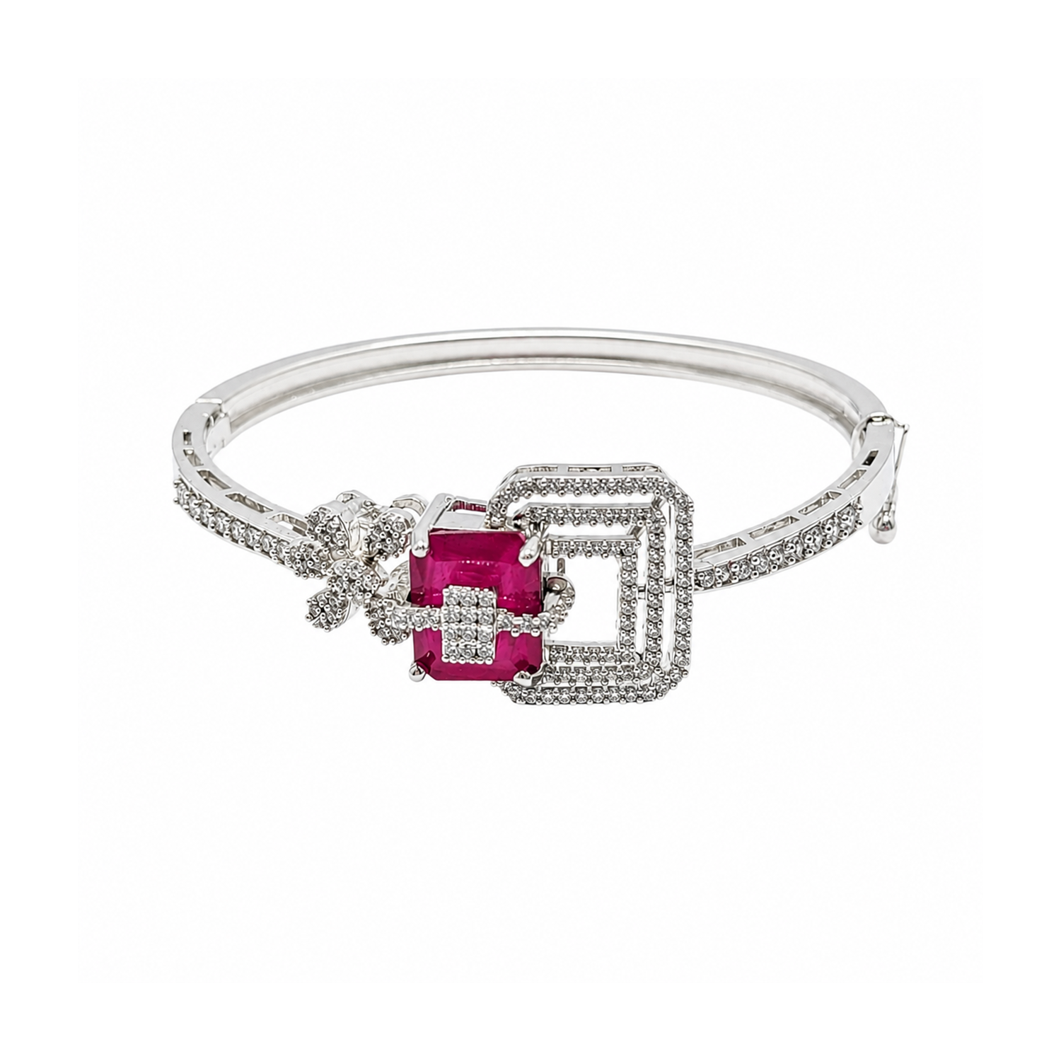 Ad Stone With Square Stone Floral Accents Bracelet for Girls & Women's