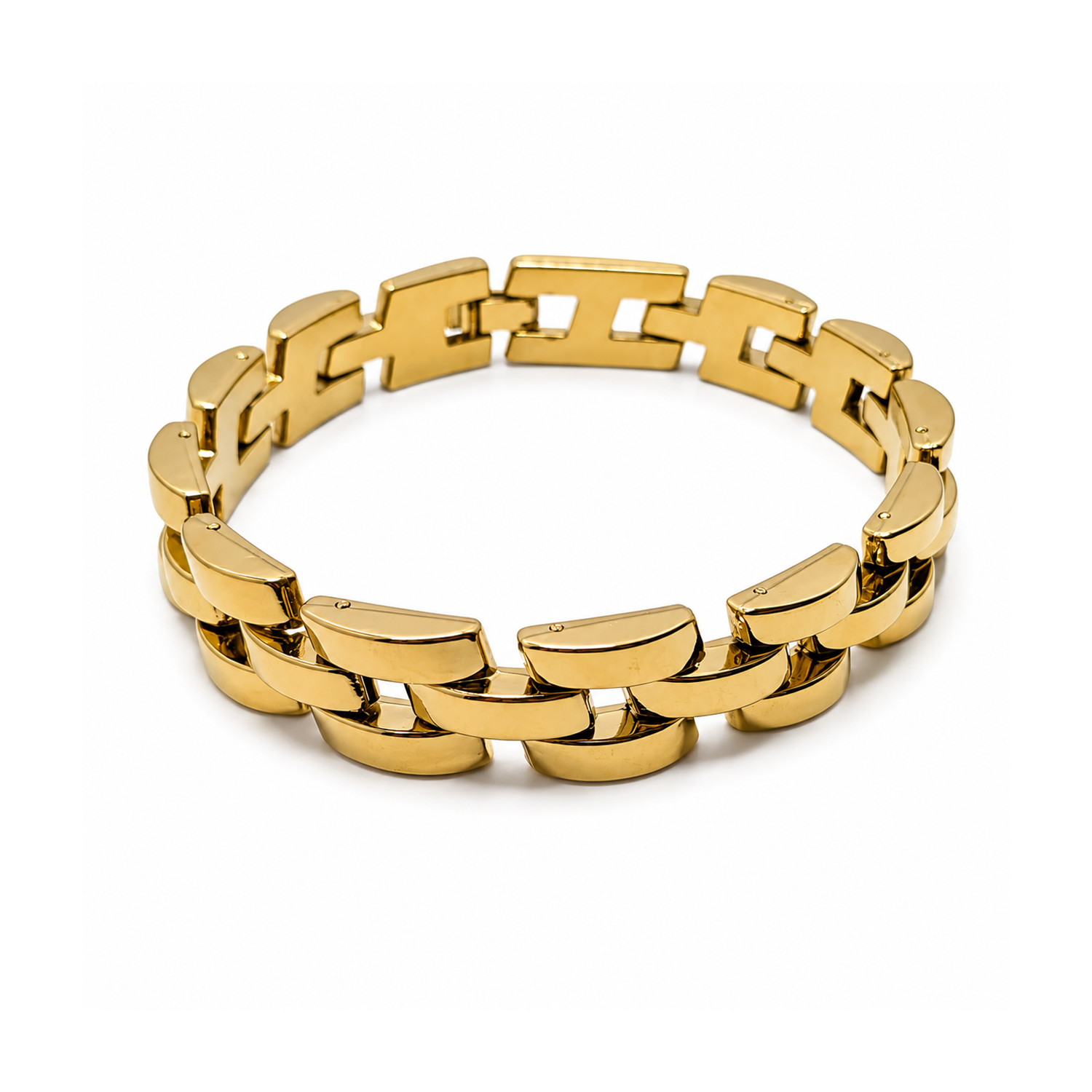 Interlink Brick Link Chain Bracelet Stainless Steel Bracelet for Men