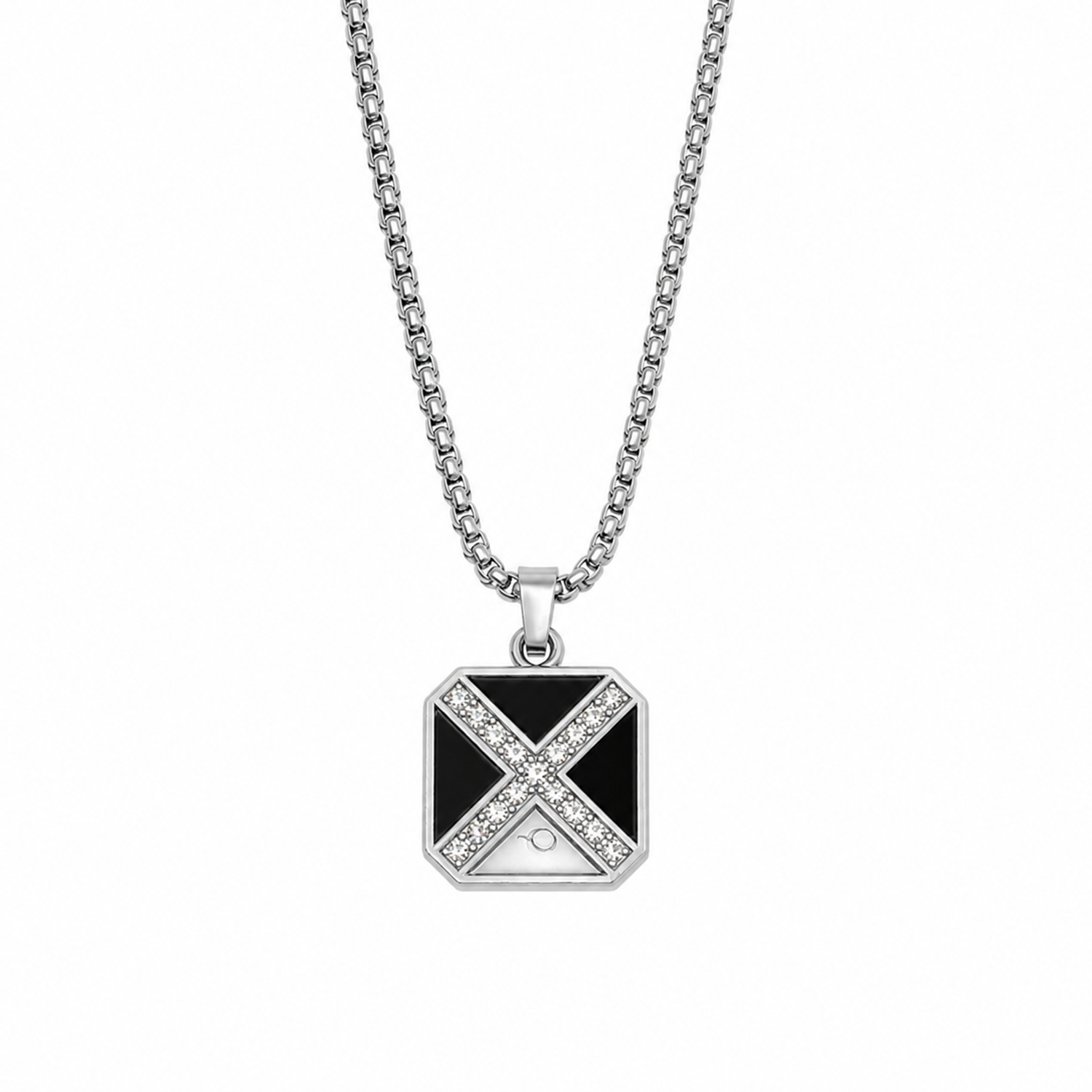 Black X Design Couple Pendant Necklace for Men