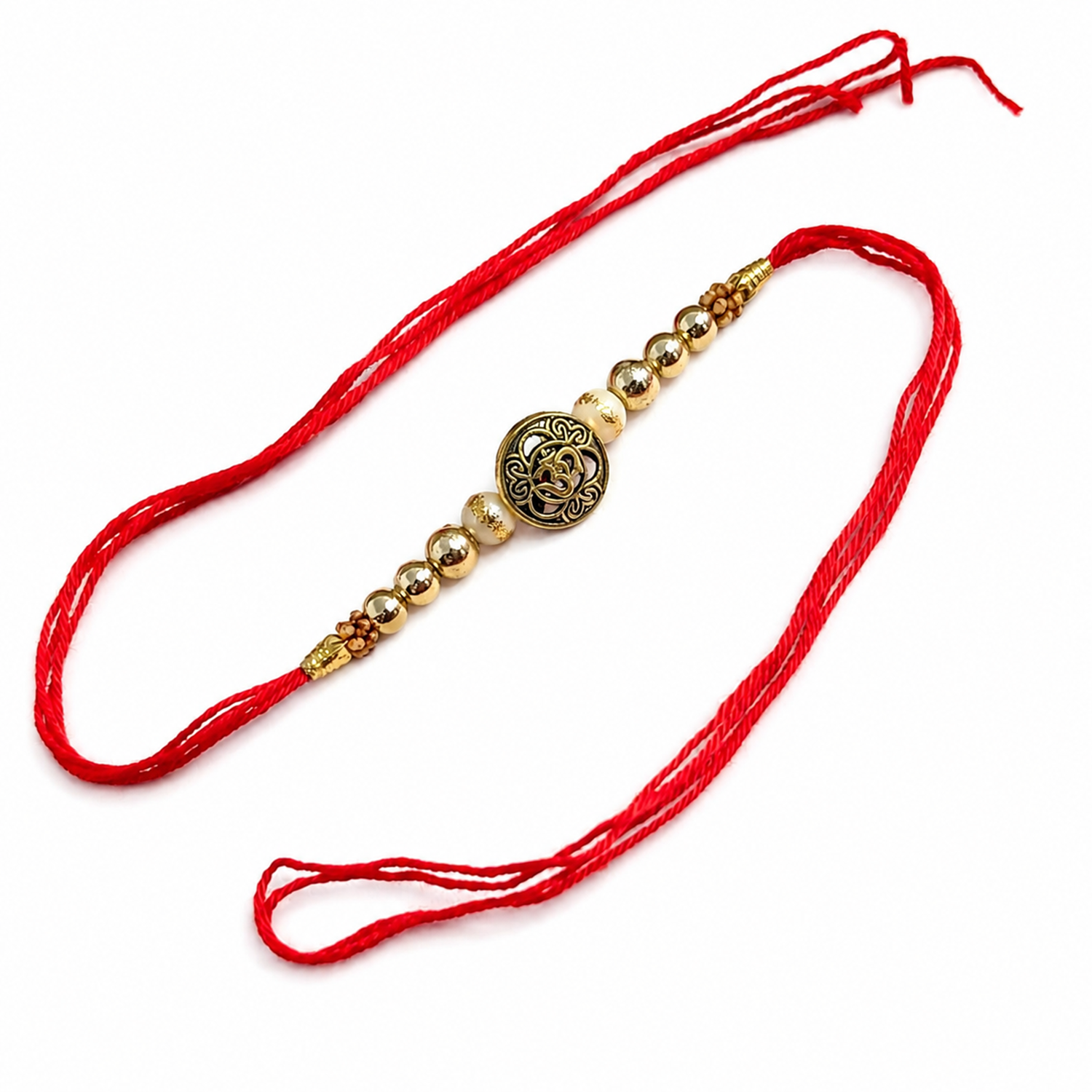 Traditional Gold-Tone Om Motif Rakhi