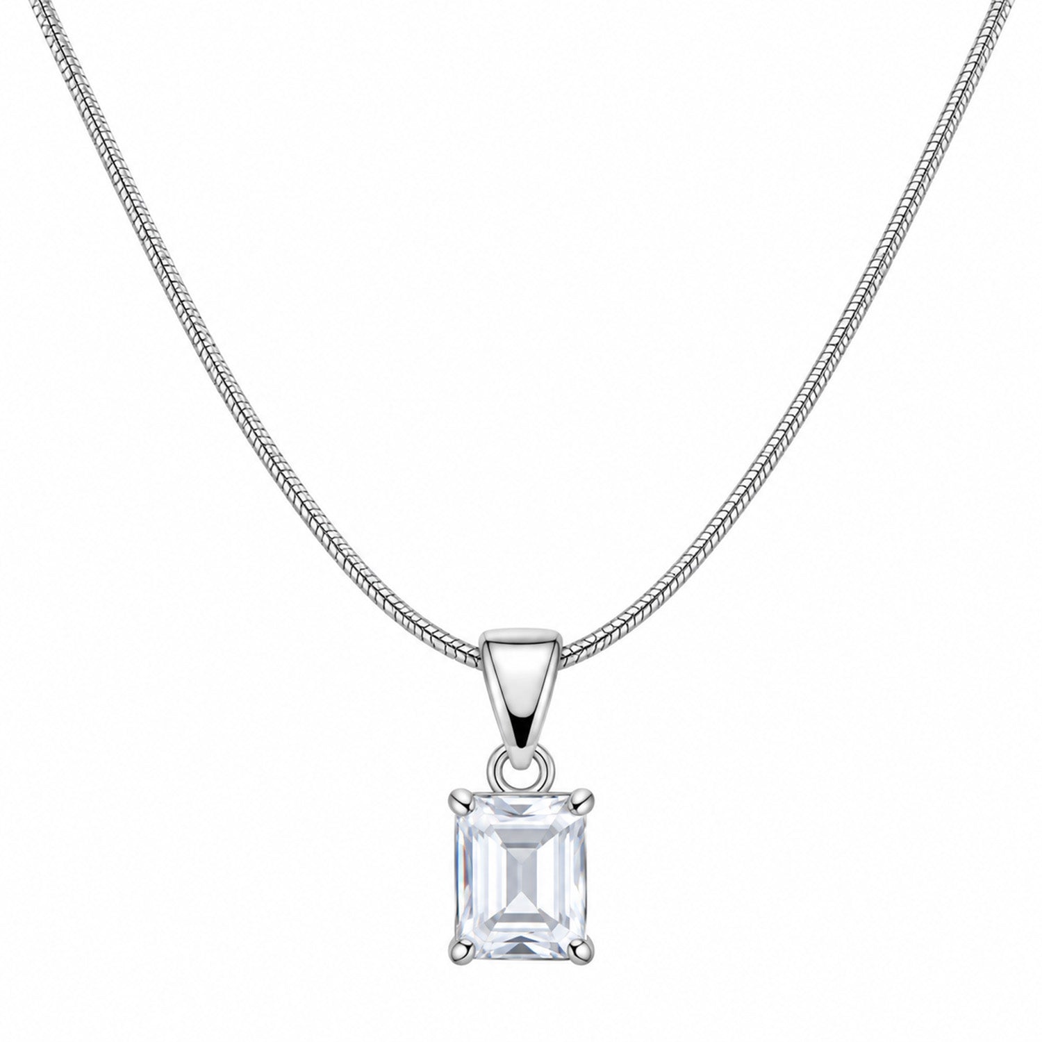 Square Transparent Stone Alloy Pendant for Girls & Women