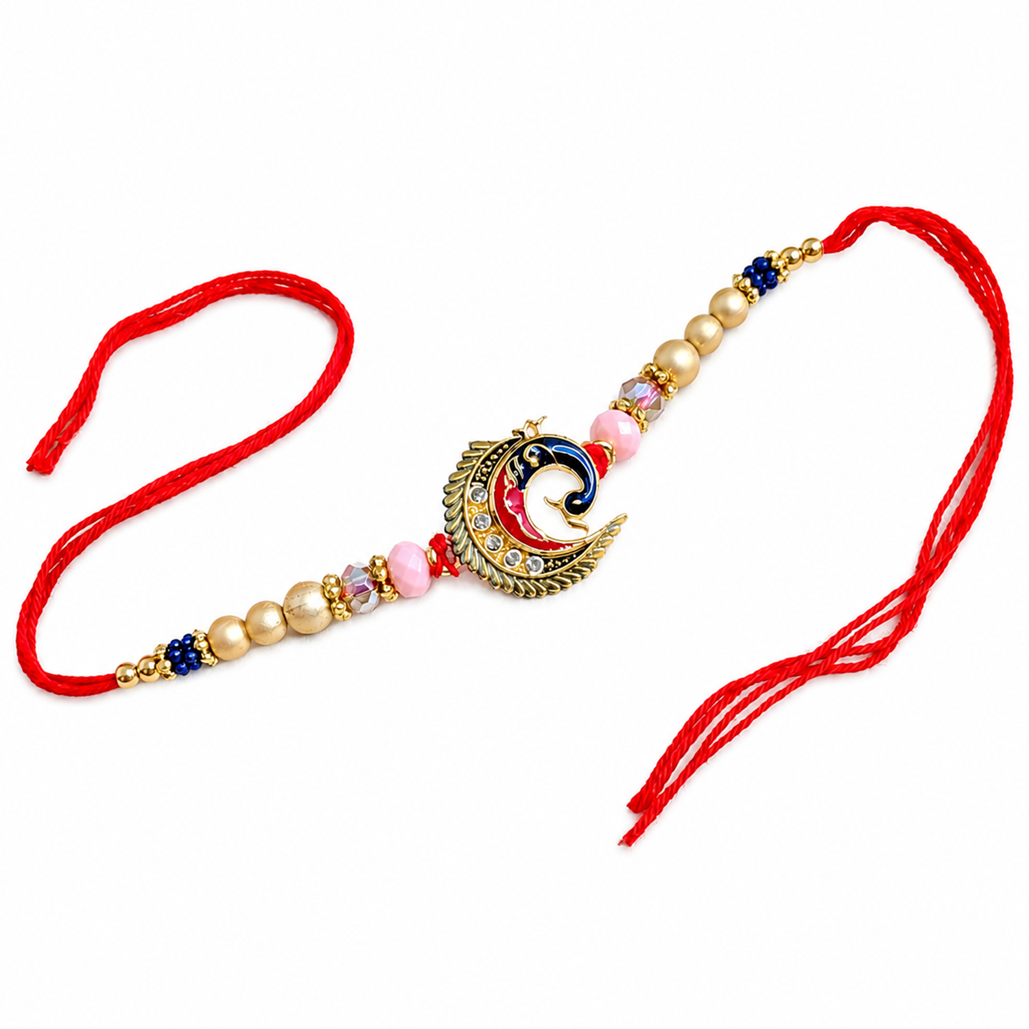 Elegant Bro Designer Rakhi with Red Thread