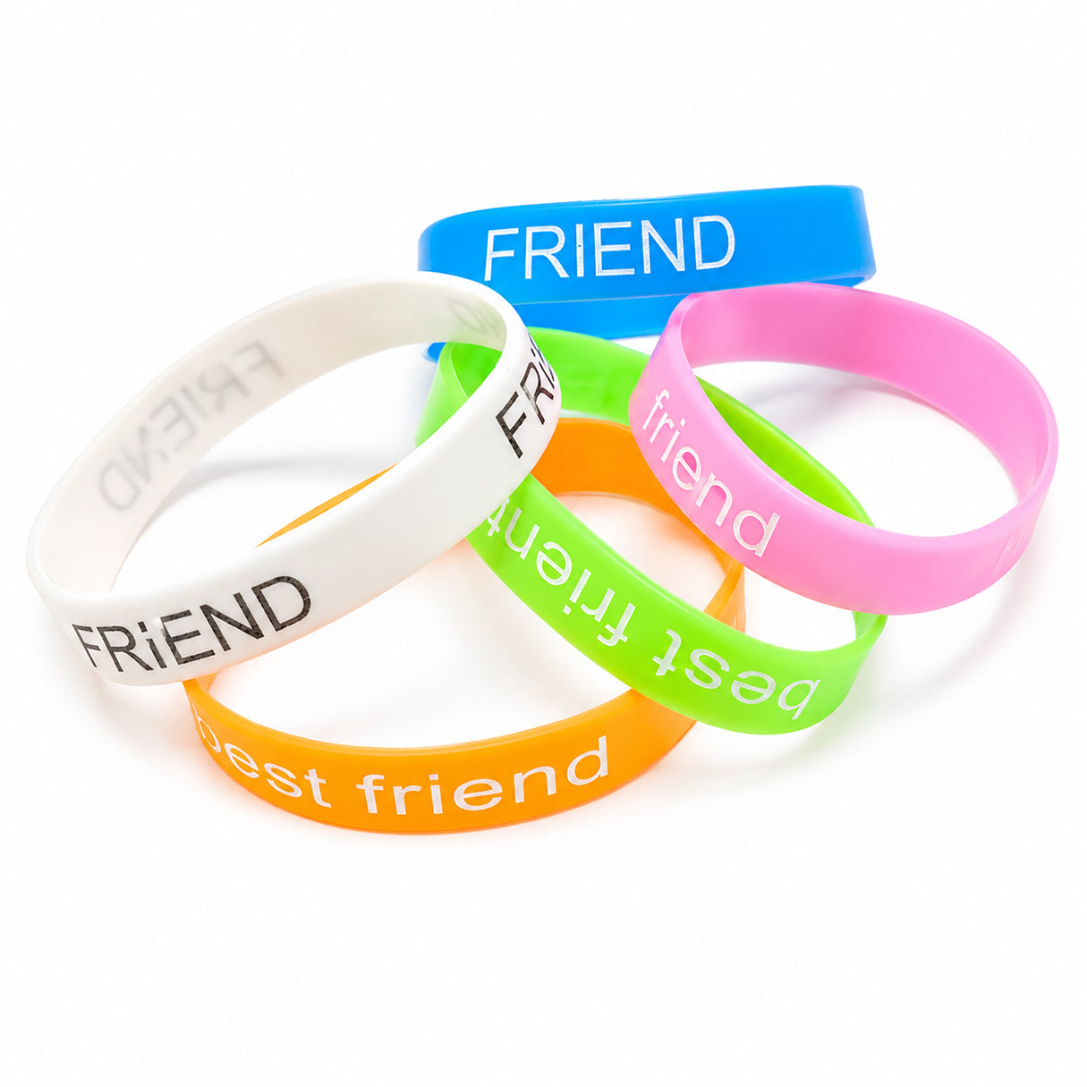 5pcs Cute Friendship Silicone Wristbands | Colorful Rubber Bracelets
