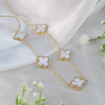 18K Gold Plated Eternal Five Clover Pendant Necklace ( Anti-Tarnish )