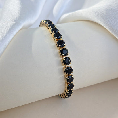 Mystique Black Stainless Steel Tennis Bracelet