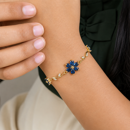 Sparkling Crystal Stone Flower Vine Bracelet for Girls & Womens