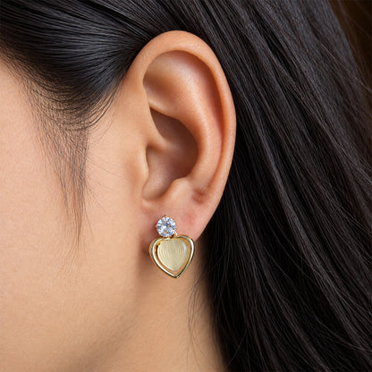 Solitaire Top Heart Earrings for Girls & Women's