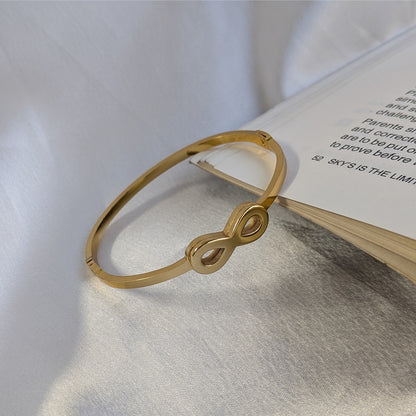 Gold Finish Infinity Symbol Bracelet For Girls & Women