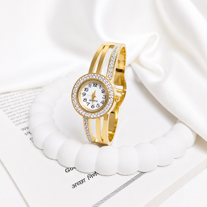 Classic Surgical Grade Design AD Studded Band Bracelet Watch For Girls & Women