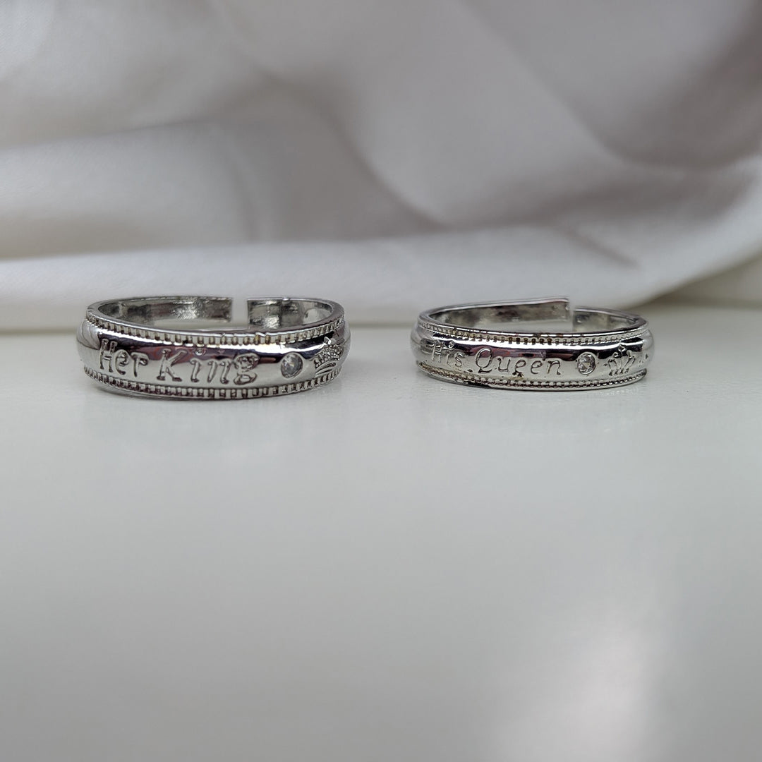Her King & His Queen Promise Couple Ring Set