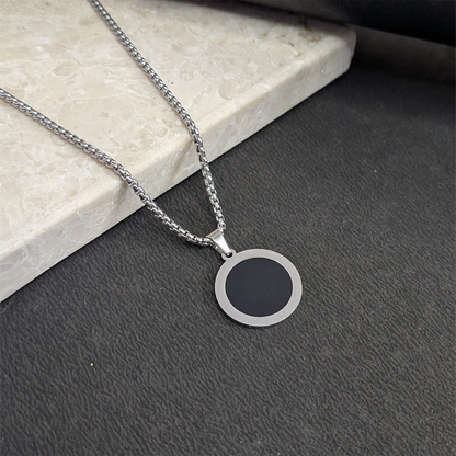 Secant Circle Black Onyx Pendant for Men & Boys