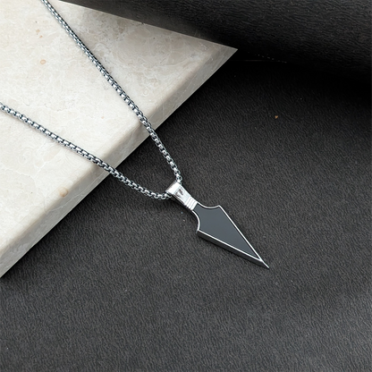 Black Arrowhead Pendant Necklace for Men and Boys