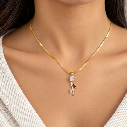 Teardrop Tulip Pendant Necklace For Girls & Women's