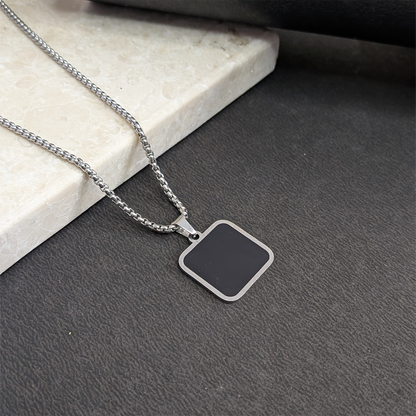 Modern Black Onyx Octagon Pendant for Men & Boys