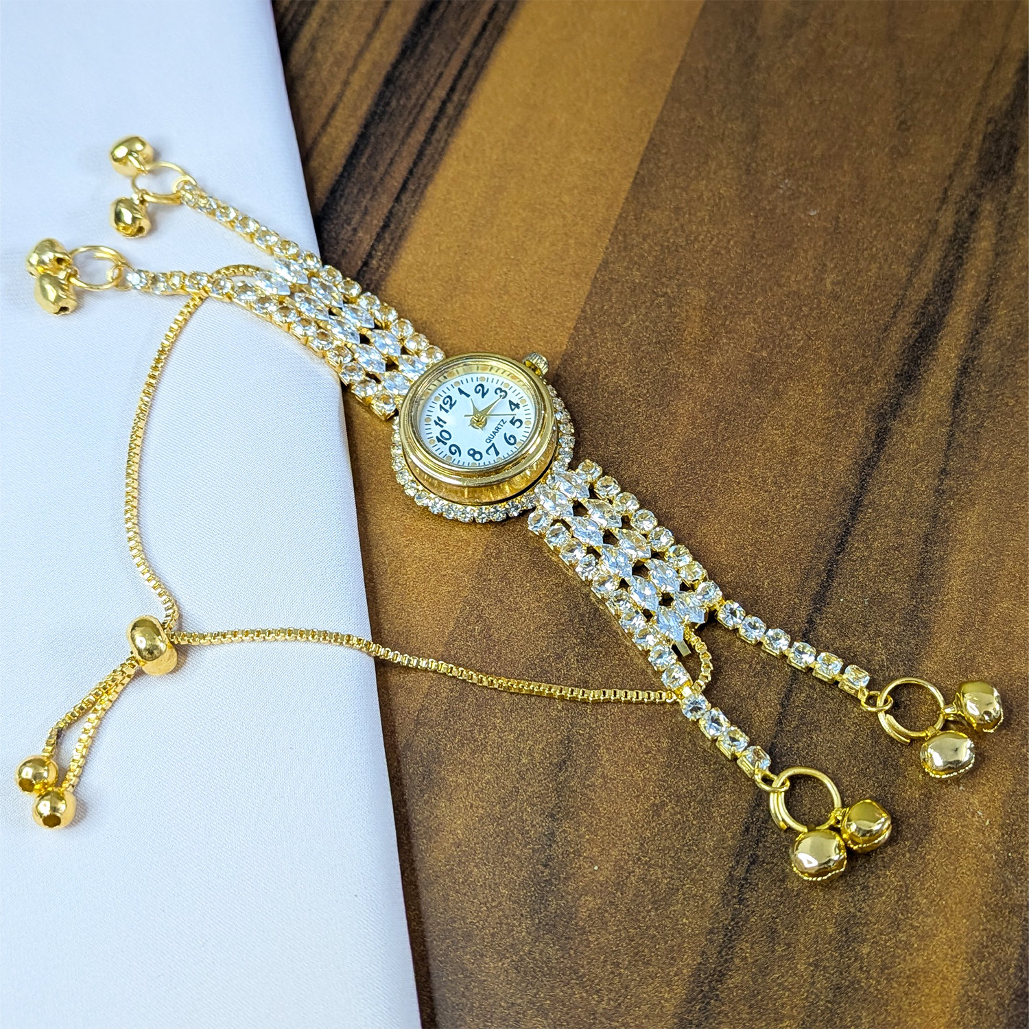 Crystal Stone Kashmiri Watch for Girls & Women