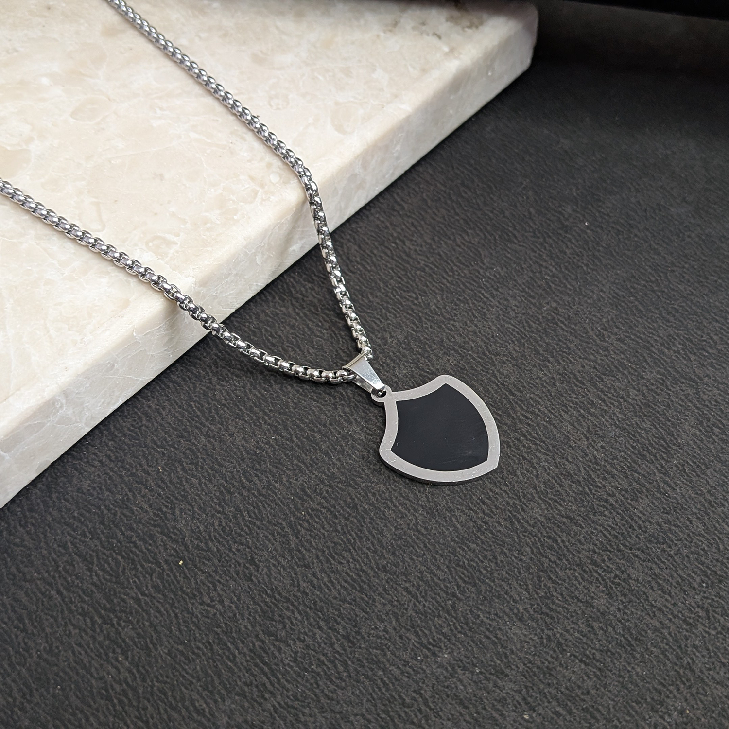 Shield Black Onyx Pendant for Men & Boys