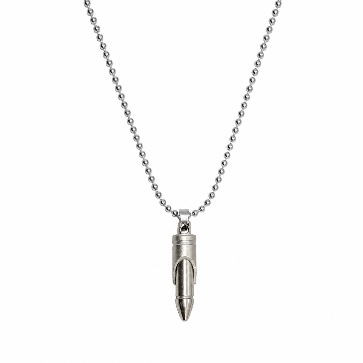 Bullet Pendant Necklace for Men & Boys with Ball Chain