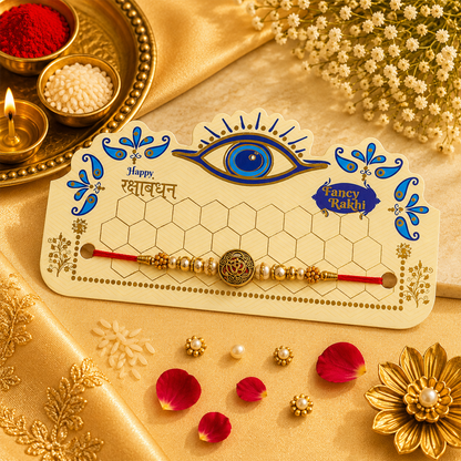 Traditional Gold-Tone Om Motif Rakhi