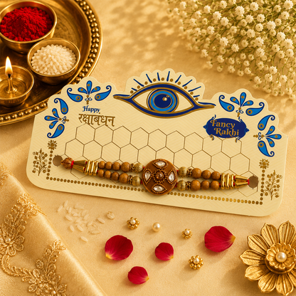 Classic Designer Rakhi with Wooden Beads