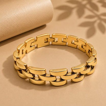 Interlink Brick Link Chain Bracelet Stainless Steel Bracelet for Men