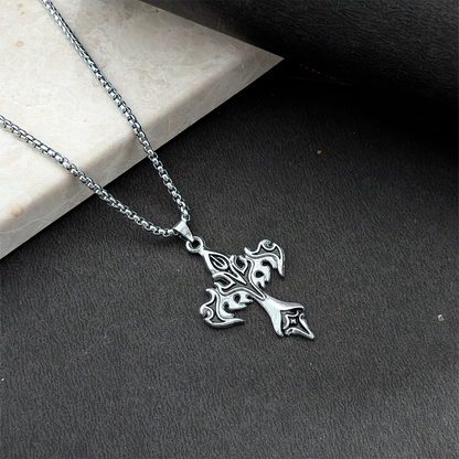 Gothic Cross Pendant Necklace for Men