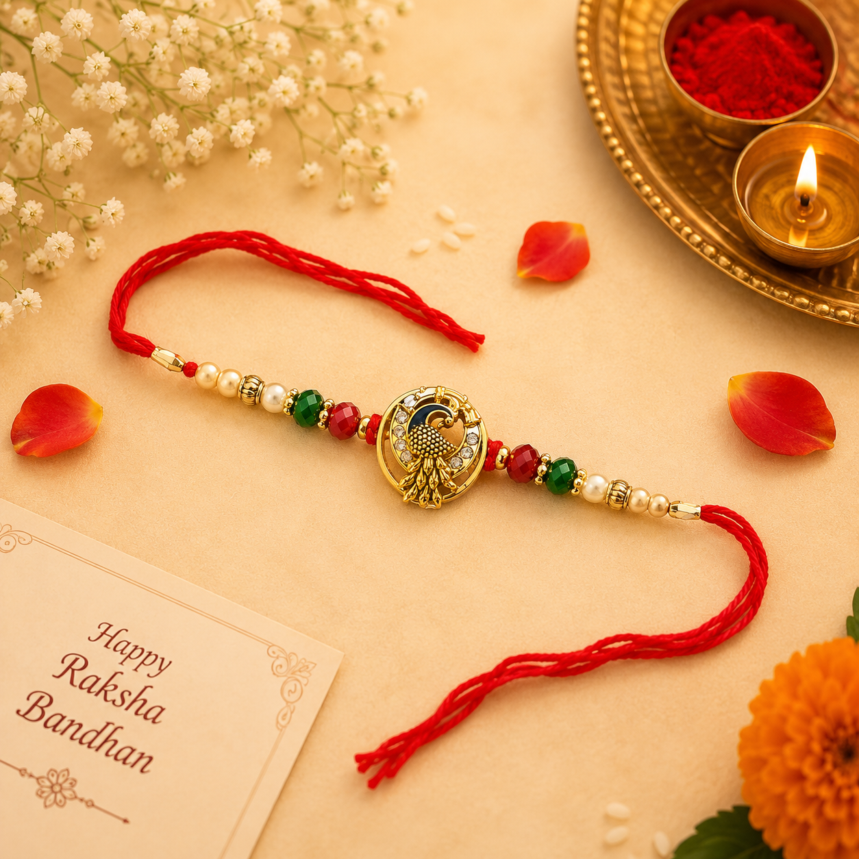 Peacock Design Rakhi for Brother