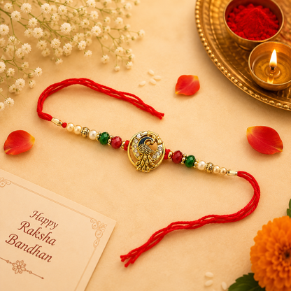 Peacock Design Rakhi for Brother