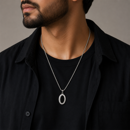 Tangent Circular Black Onyx Pendant for Men & Boys