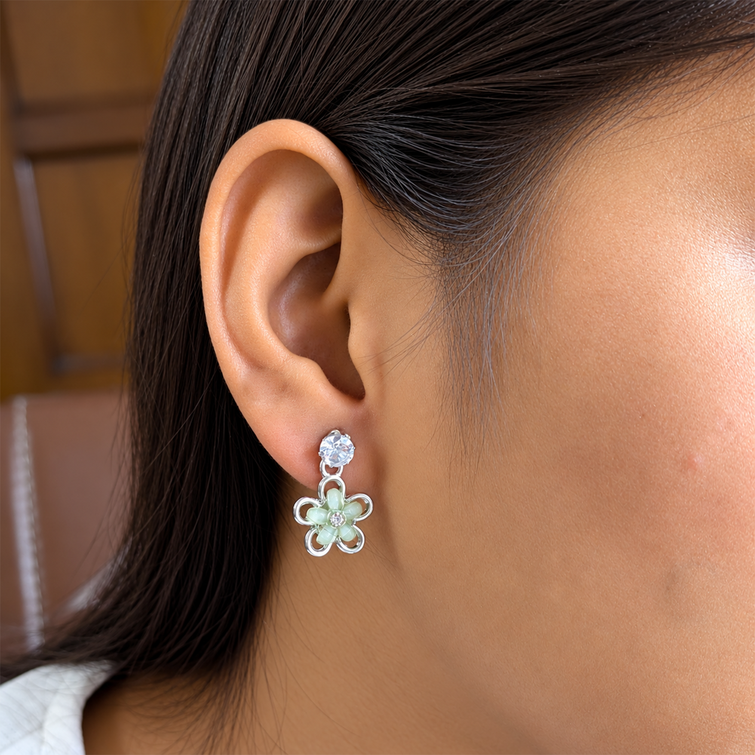 Dual Line Crystal Drop Earrings for Girls & Women's