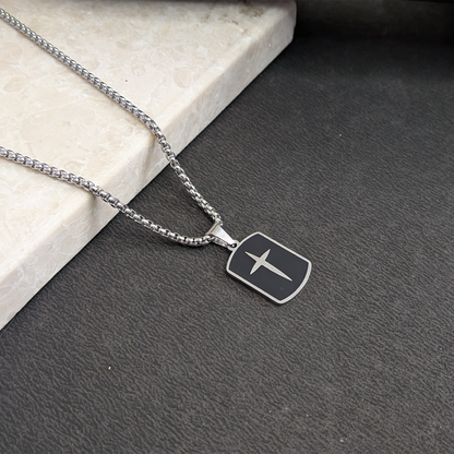 Radian Cross Tag Black Onyx Pendant for Men & Boys