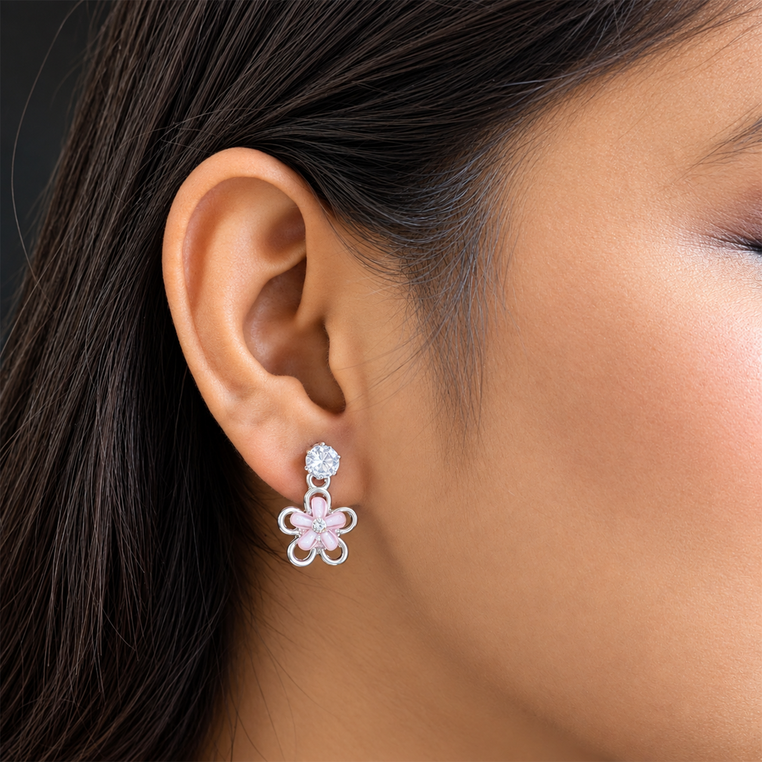 Dual Line Crystal Drop Earrings for Girls & Women's