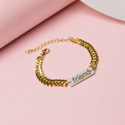 Central Bar Engraved Friendship Day Bracelets for Kids, Boys & Girls