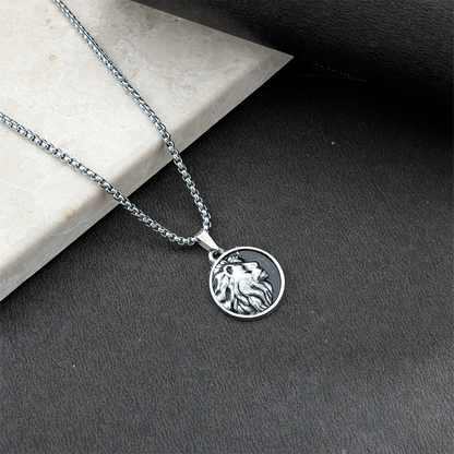 Circular Lion Pendant for Men & Boys