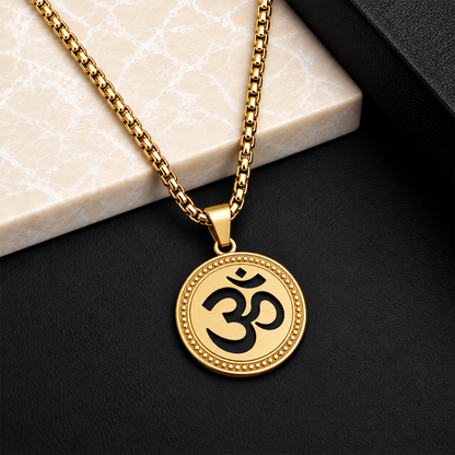 Circular Cutout Om Symbol Pendant for Men