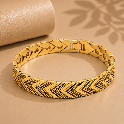 Arrow Pattern Chevron Pattern Stainless Steel Bracelet For Men