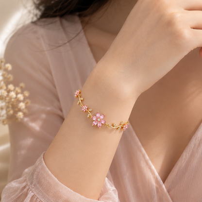 Sparkling Crystal Stone Flower Vine Bracelet for Girls & Womens
