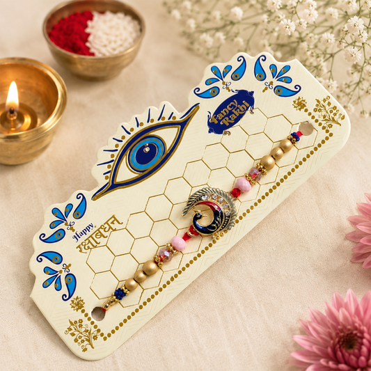 Elegant Bro Designer Rakhi with Red Thread