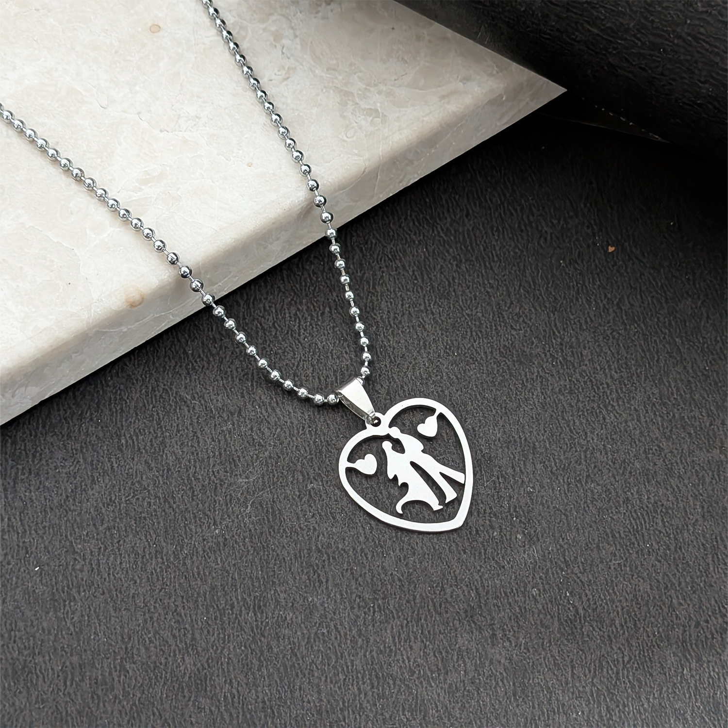 Romantic Couple Heart Pendant for Men & Women