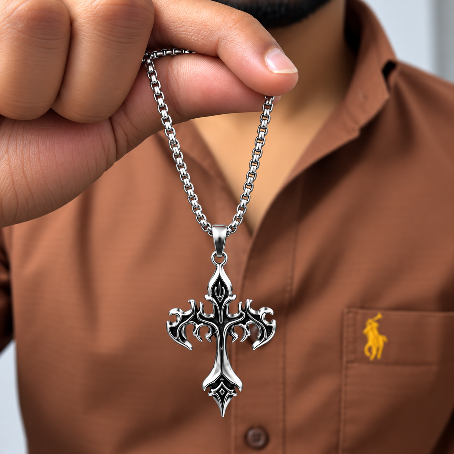 Stylish Gothic Cross Pendant for Men