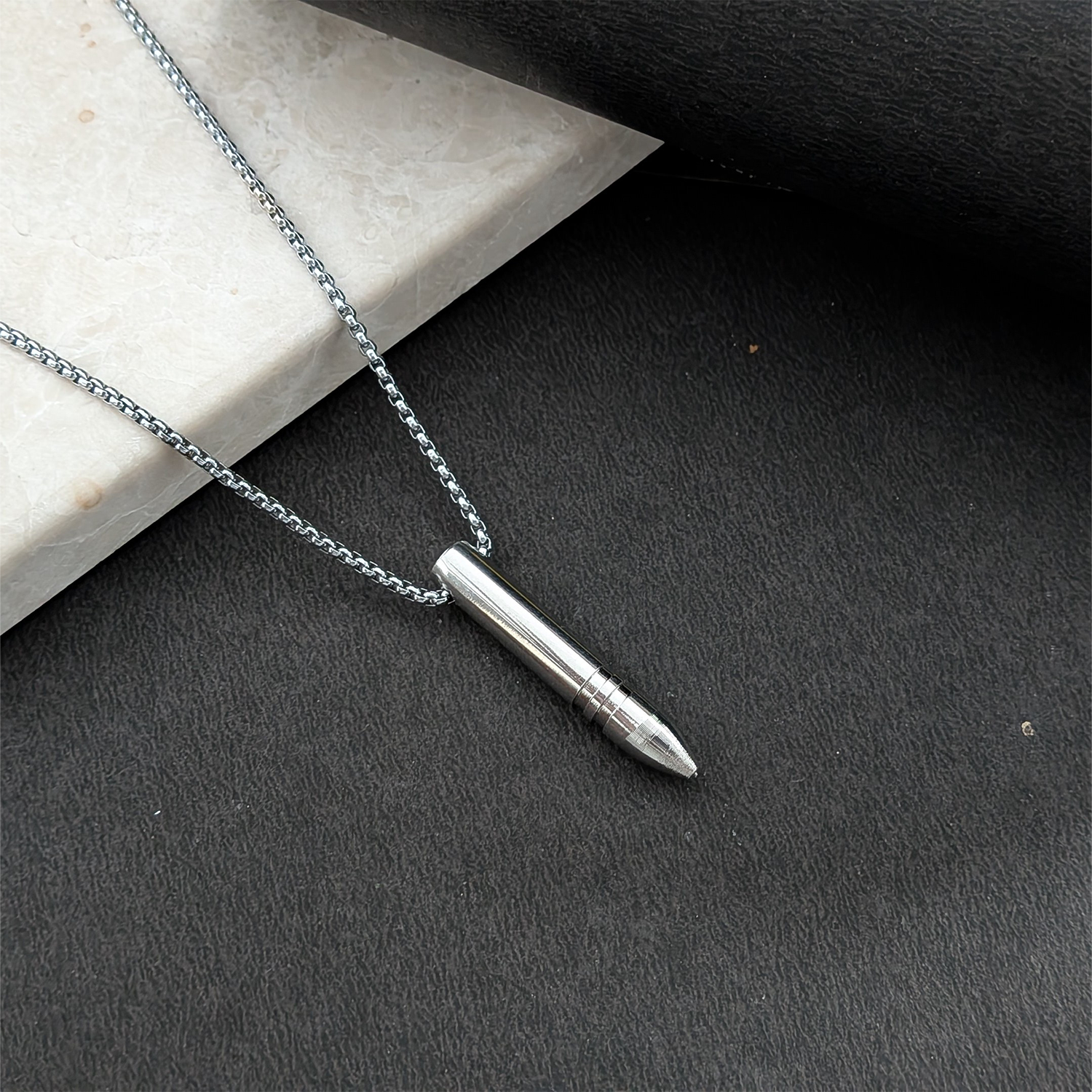 Sleek Cylindrical Capsule Pendant for Men & Boys